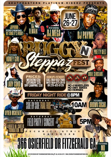 M_B show flyer · Buggy N Steppaz Fest · Jun 26-27