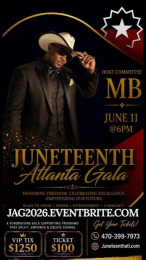 M_B show flyer · Juneteenth Atlanta Gala · Host Committee MB · Jun 11