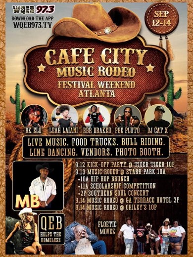 M_B show flyer · Cafe City Music Rodeo Festival Weekend · Atlanta GA · Sep 12-14