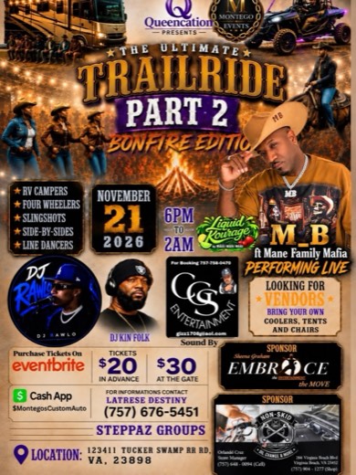 M_B show flyer &middot; The Ultimate Trailride Part 2 Bonfire Edition &middot; Tucker Swamp RR Rd, VA &middot; Nov 21
